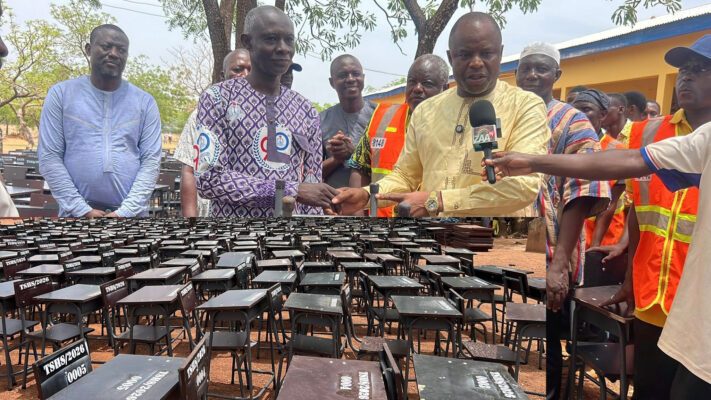 Tolon DCE Distributes Over 2,000 Desks to Schools in District
